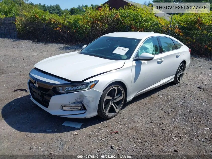 2020 Honda Accord Sport VIN: 1HGCV1F35LA077775 Lot: 40176640