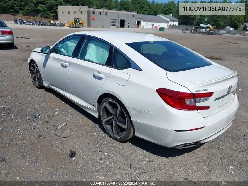 2020 Honda Accord Sport VIN: 1HGCV1F35LA077775 Lot: 40176640