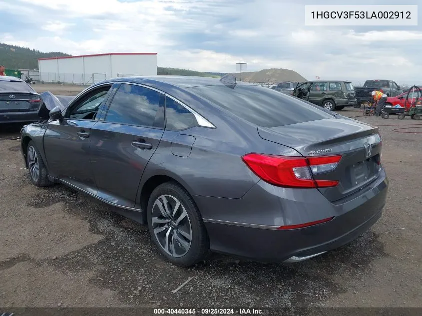 1HGCV3F53LA002912 2020 Honda Accord Hybrid Ex-L