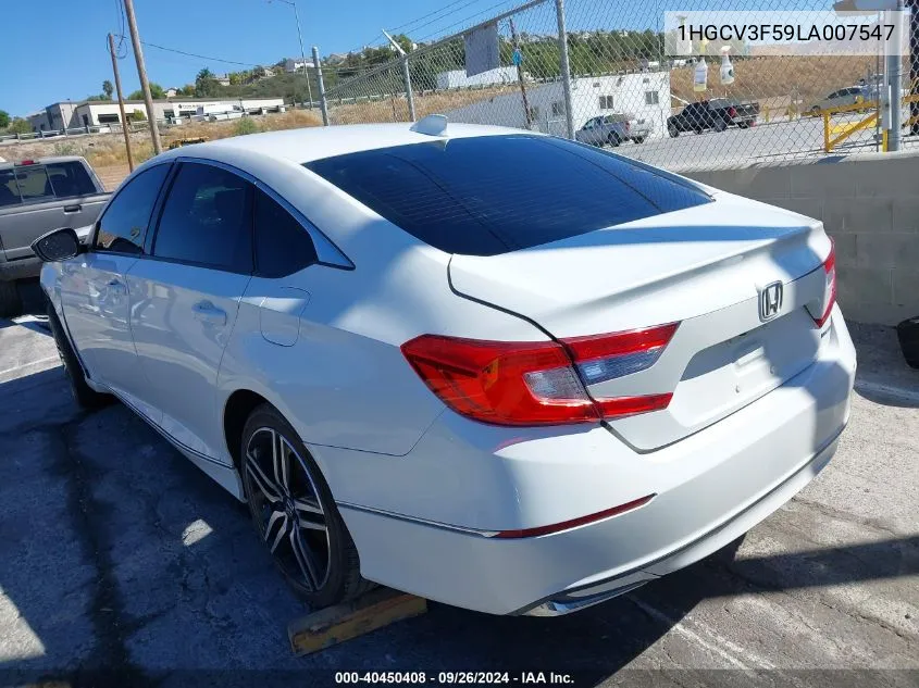 1HGCV3F59LA007547 2020 Honda Accord Hybrid Ex-L