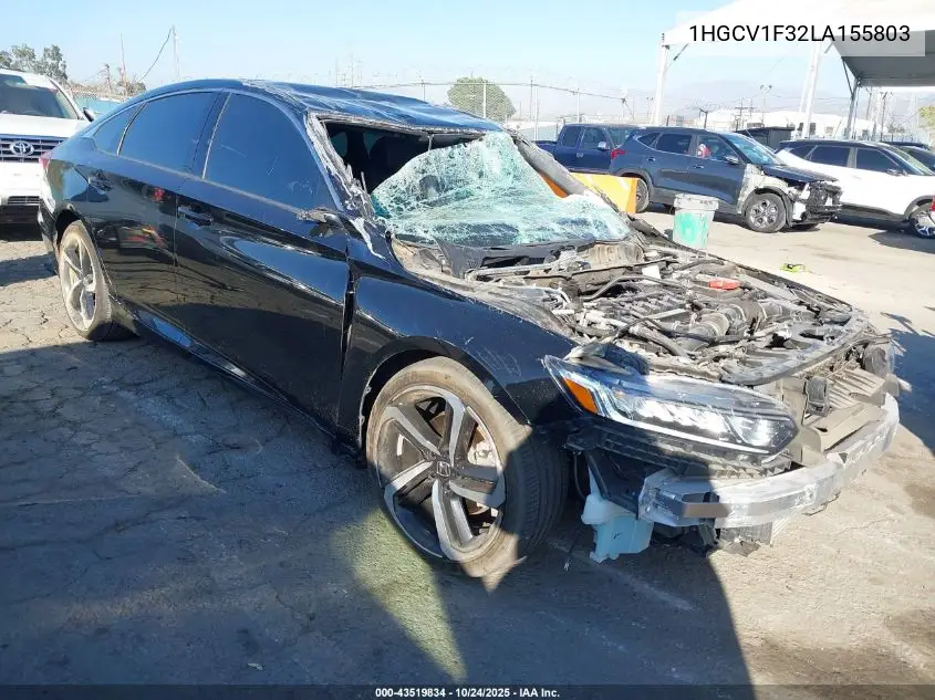 1HGCV1F32LA155803 2020 Honda Accord Sport