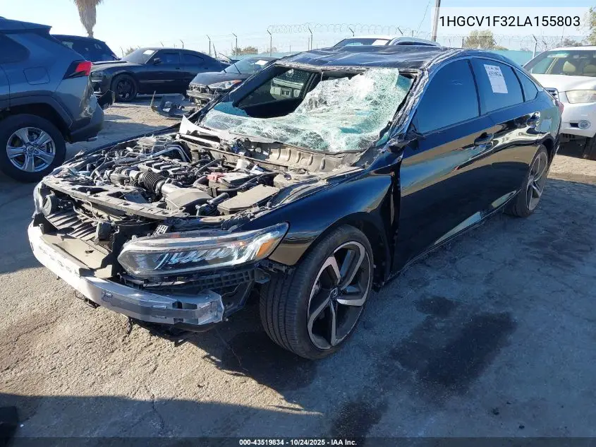 1HGCV1F32LA155803 2020 Honda Accord Sport