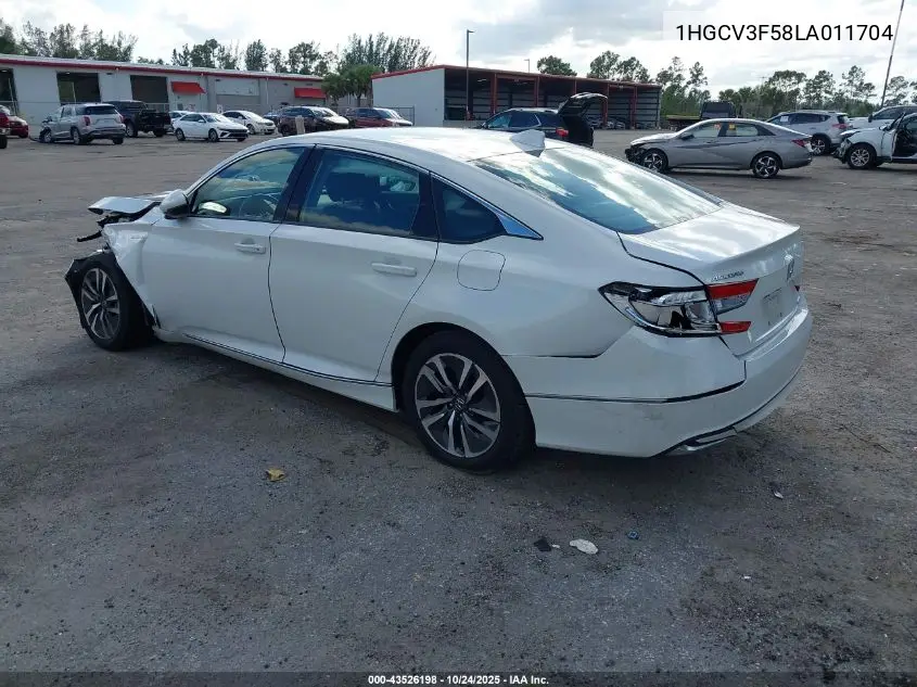 1HGCV3F58LA011704 2020 Honda Accord Hybrid Ex-L