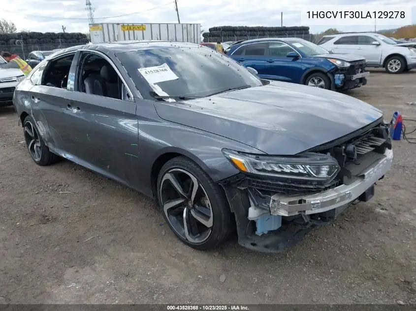 1HGCV1F30LA129278 2020 Honda Accord Sport