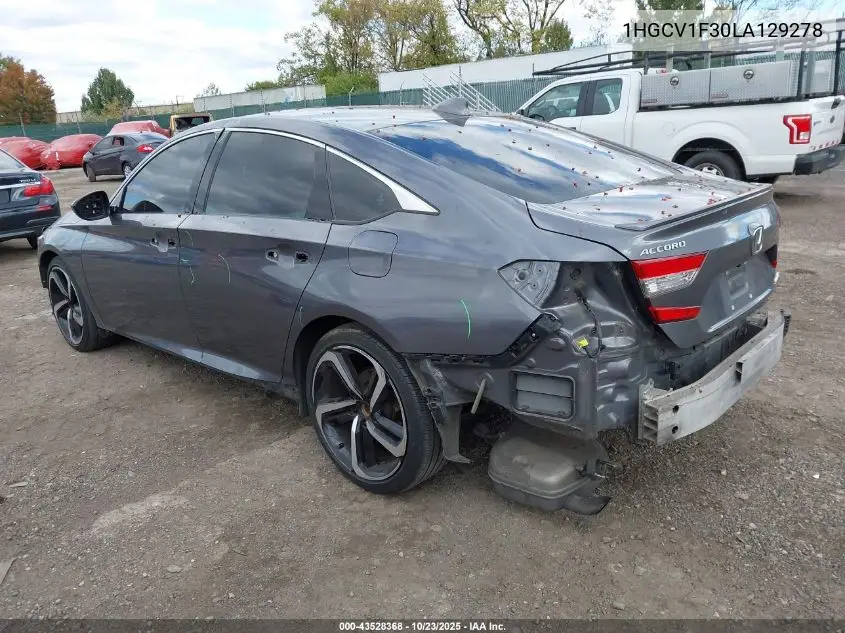 1HGCV1F30LA129278 2020 Honda Accord Sport
