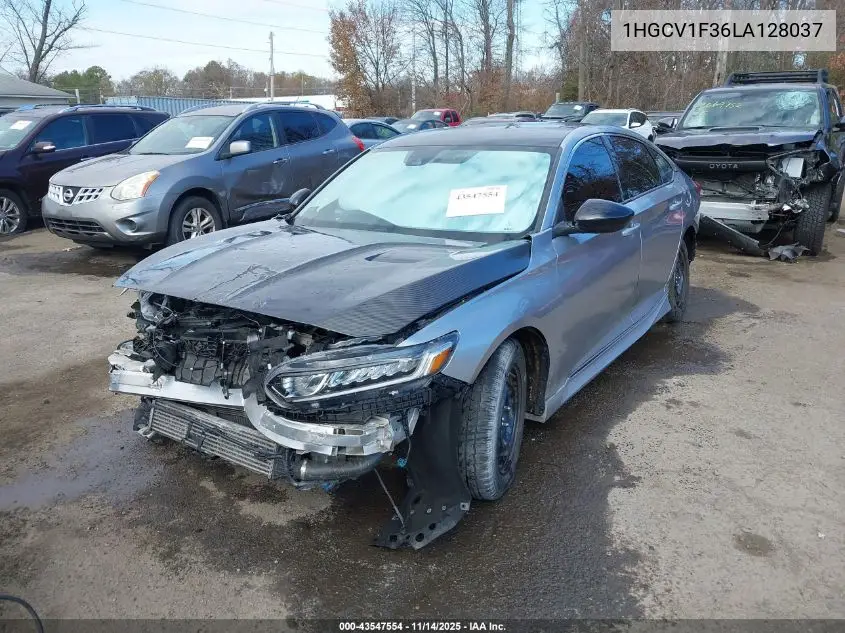 1HGCV1F36LA128037 2020 Honda Accord Sport