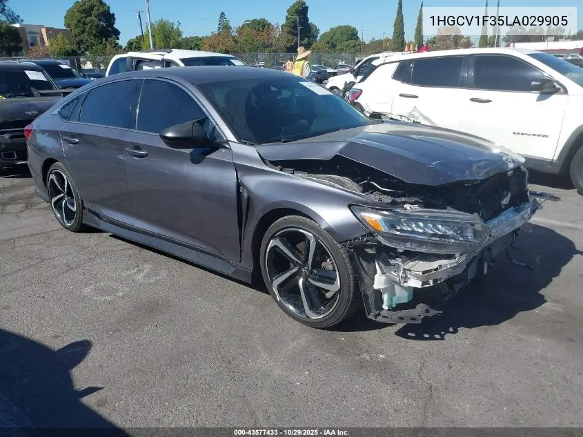 1HGCV1F35LA029905 2020 Honda Accord Sport
