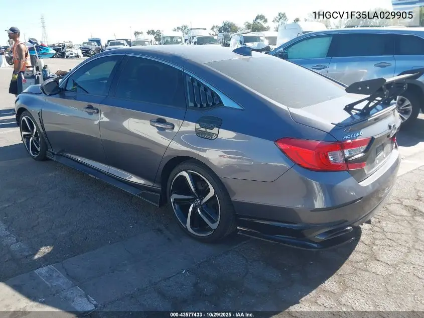 1HGCV1F35LA029905 2020 Honda Accord Sport