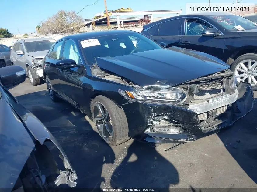 1HGCV1F31LA114031 2020 Honda Accord Sport