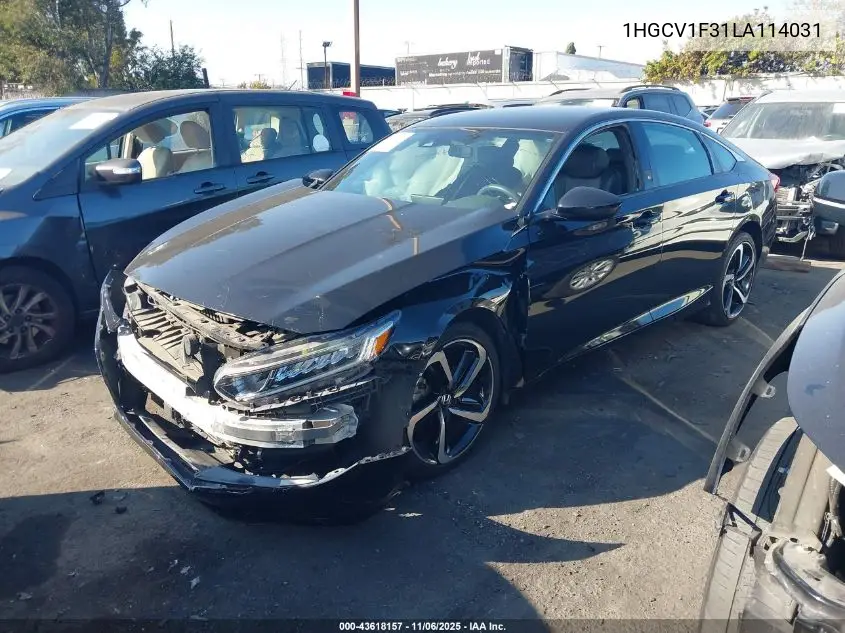 1HGCV1F31LA114031 2020 Honda Accord Sport