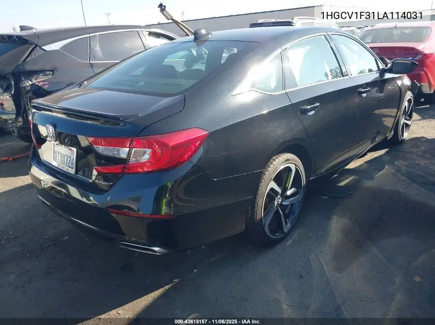 1HGCV1F31LA114031 2020 Honda Accord Sport