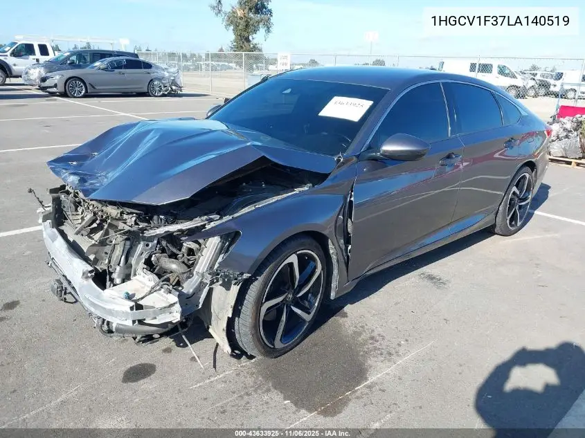 1HGCV1F37LA140519 2020 Honda Accord Sport