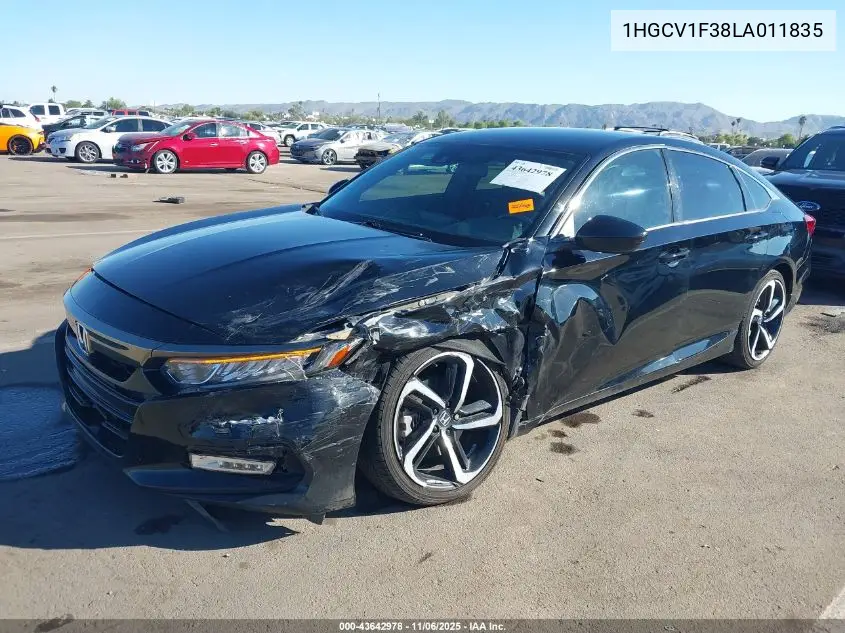 1HGCV1F38LA011835 2020 Honda Accord Sport