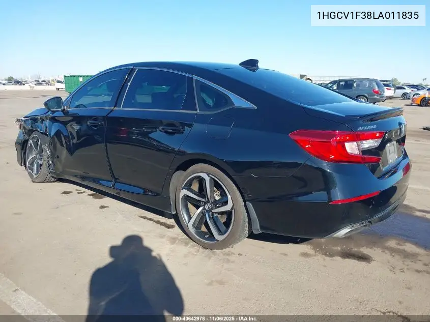 1HGCV1F38LA011835 2020 Honda Accord Sport
