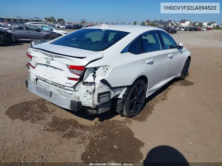 1HGCV1F32LA094520 2020 Honda Accord Sport