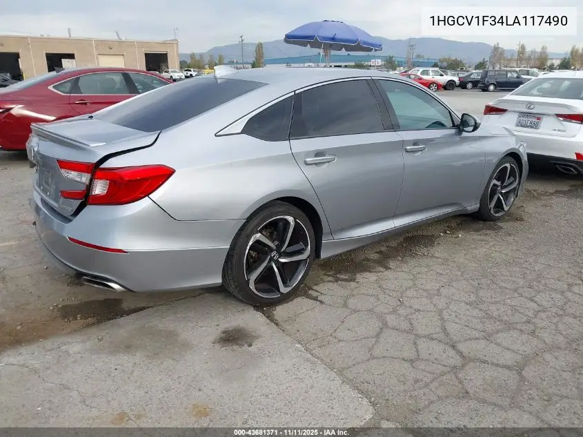 1HGCV1F34LA117490 2020 Honda Accord Sport