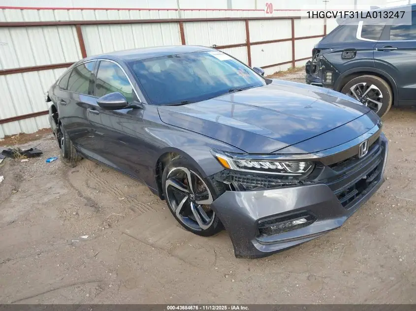 1HGCV1F31LA013247 2020 Honda Accord Sport
