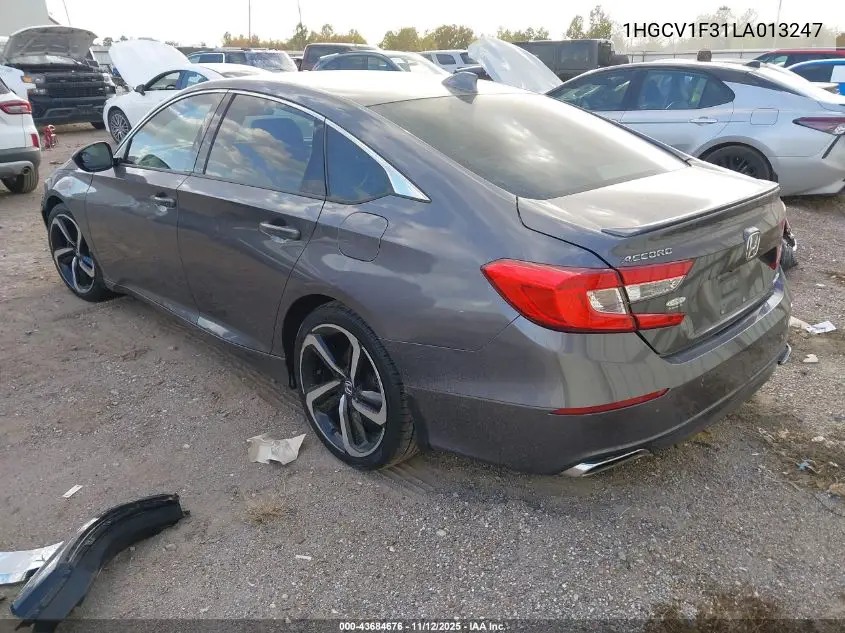 1HGCV1F31LA013247 2020 Honda Accord Sport