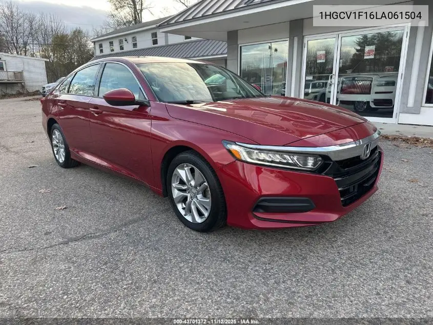 1HGCV1F16LA061504 2020 Honda Accord Lx