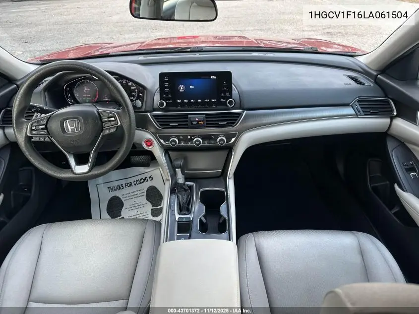 1HGCV1F16LA061504 2020 Honda Accord Lx
