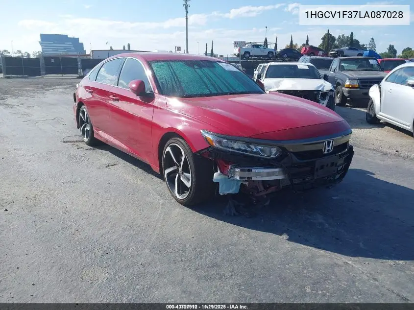 1HGCV1F37LA087028 2020 Honda Accord Sport