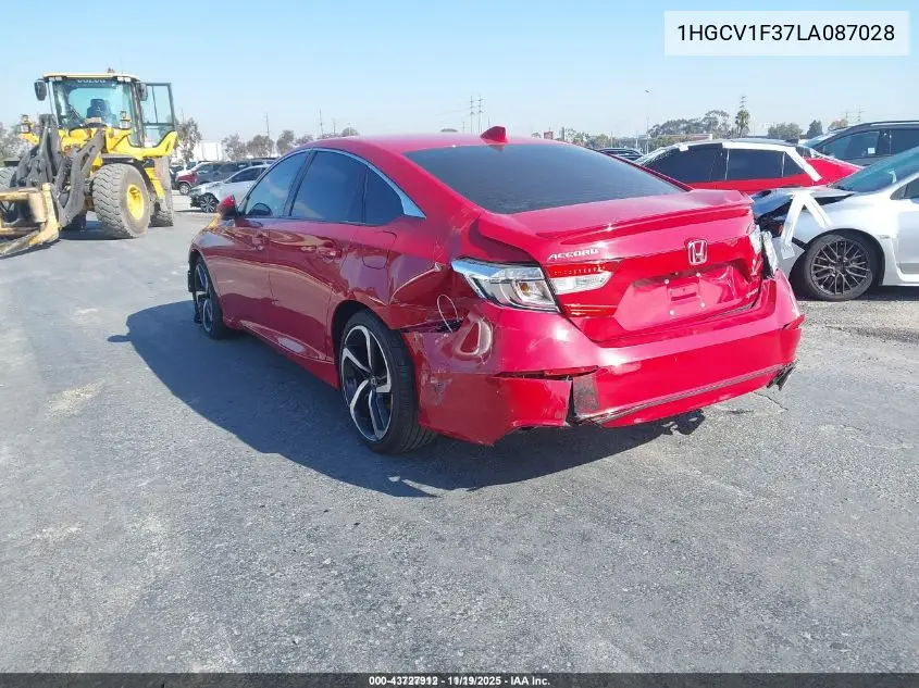 1HGCV1F37LA087028 2020 Honda Accord Sport