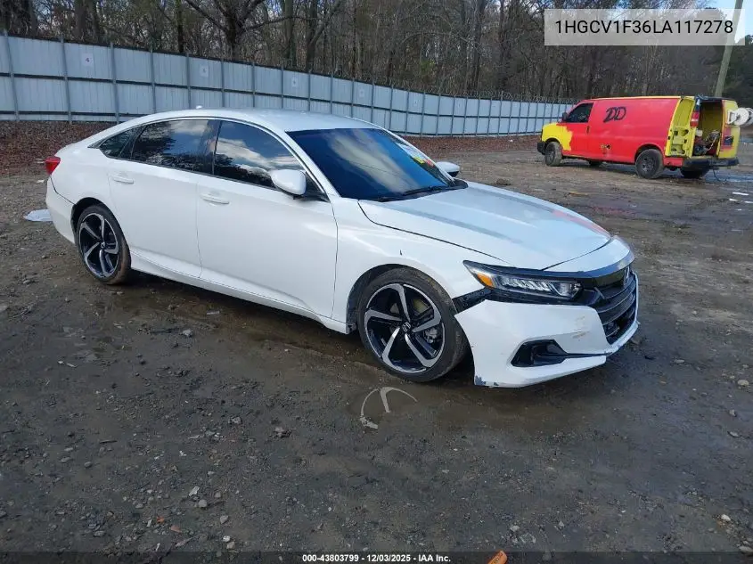 1HGCV1F36LA117278 2020 Honda Accord Sport