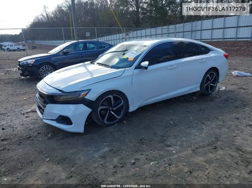 1HGCV1F36LA117278 2020 Honda Accord Sport