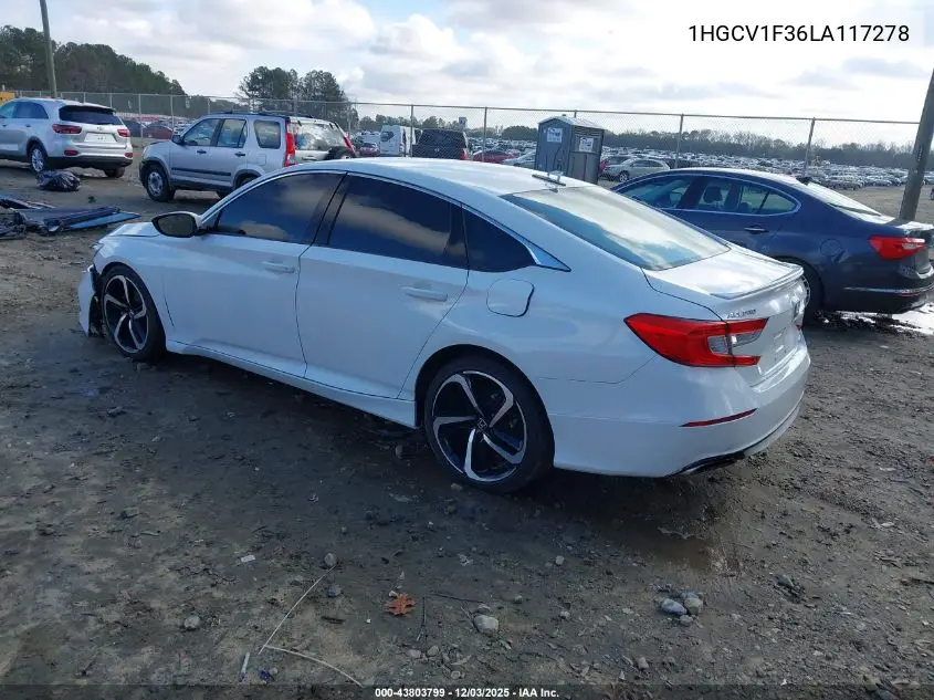 1HGCV1F36LA117278 2020 Honda Accord Sport