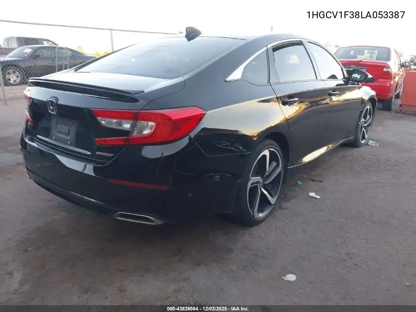 1HGCV1F38LA053387 2020 Honda Accord Sport