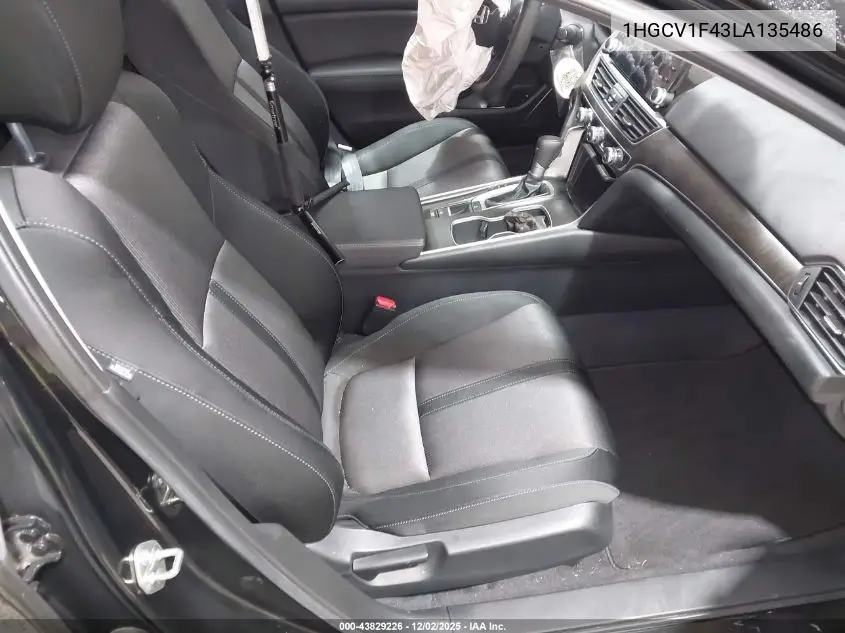 1HGCV1F43LA135486 2020 Honda Accord Ex