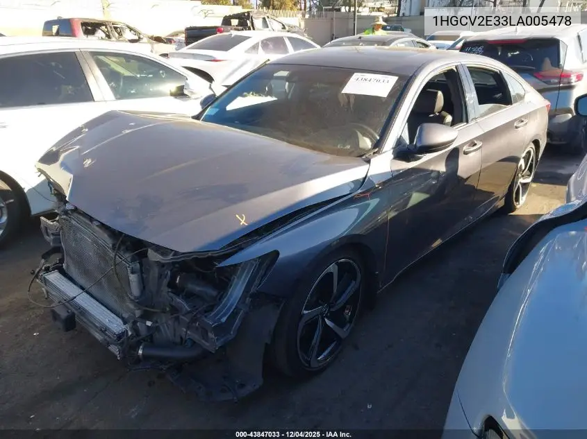 1HGCV2E33LA005478 2020 Honda Accord Sport 2.0T