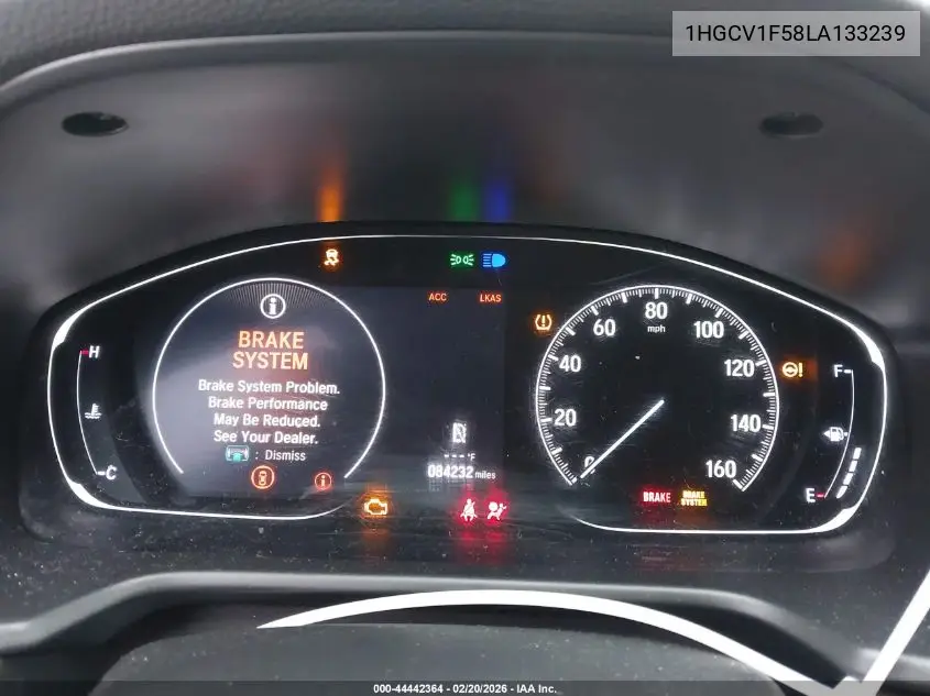 1HGCV1F58LA133239 2020 Honda Accord Ex-L