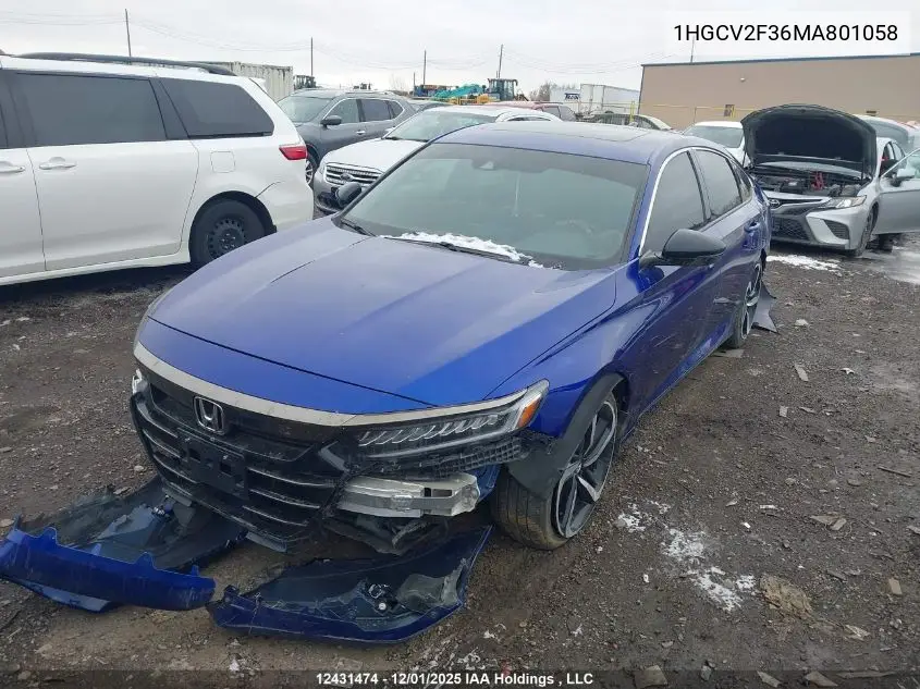 1HGCV2F36MA801058 2021 Honda Accord