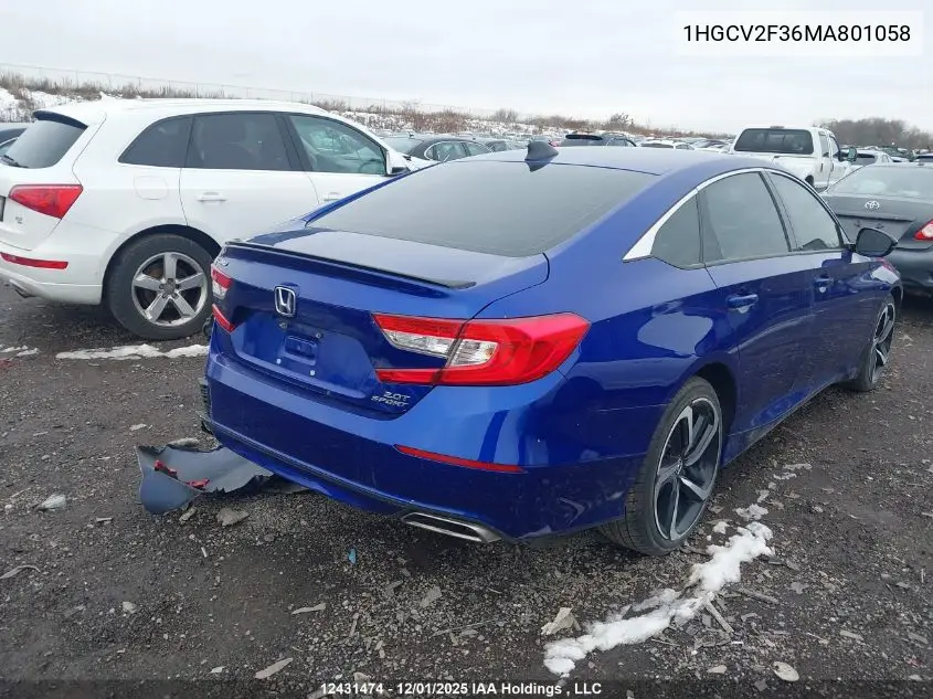 1HGCV2F36MA801058 2021 Honda Accord