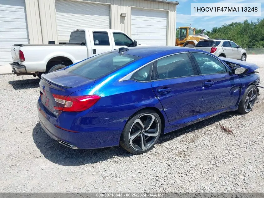 1HGCV1F47MA113248 2021 Honda Accord Sport Special Edition