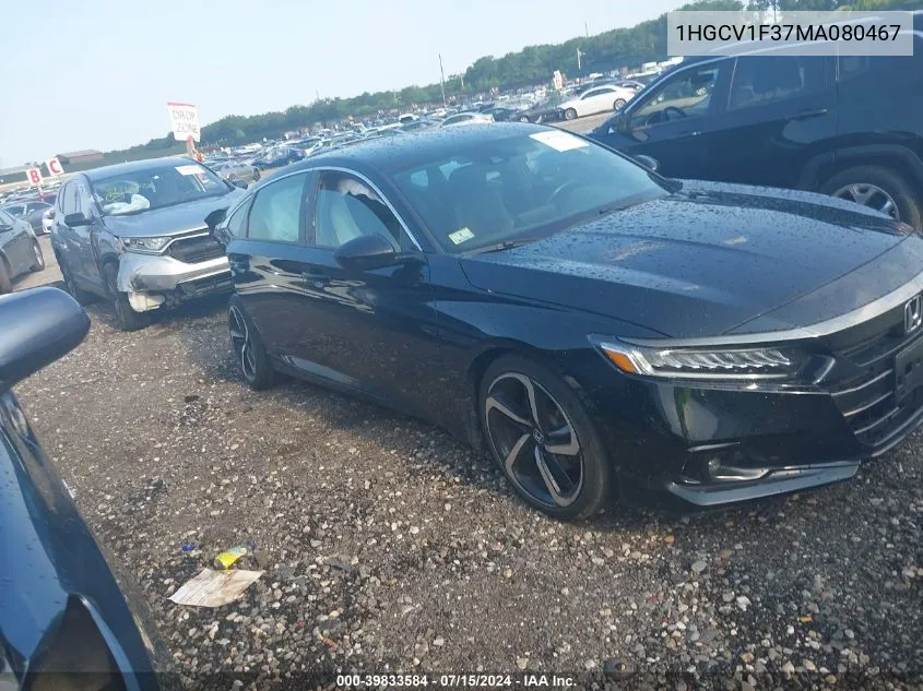 1HGCV1F37MA080467 2021 Honda Accord Sport