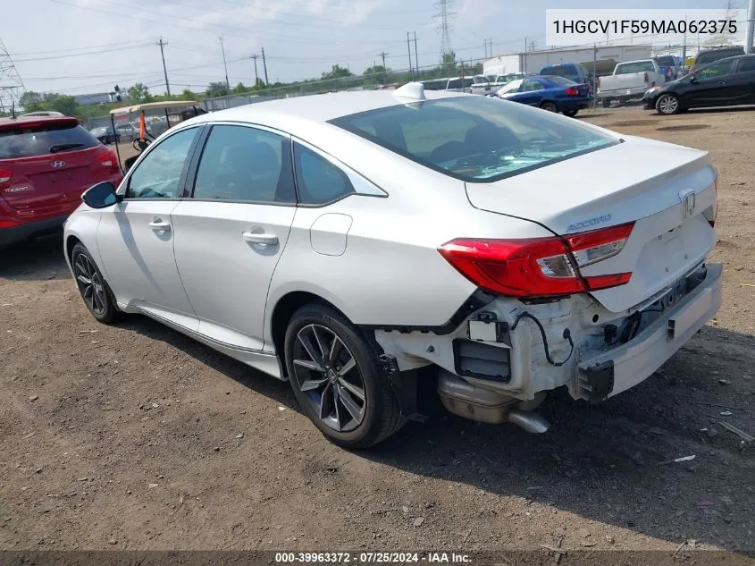 1HGCV1F59MA062375 2021 Honda Accord Ex-L