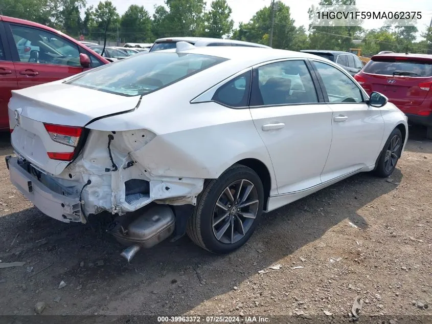 1HGCV1F59MA062375 2021 Honda Accord Ex-L