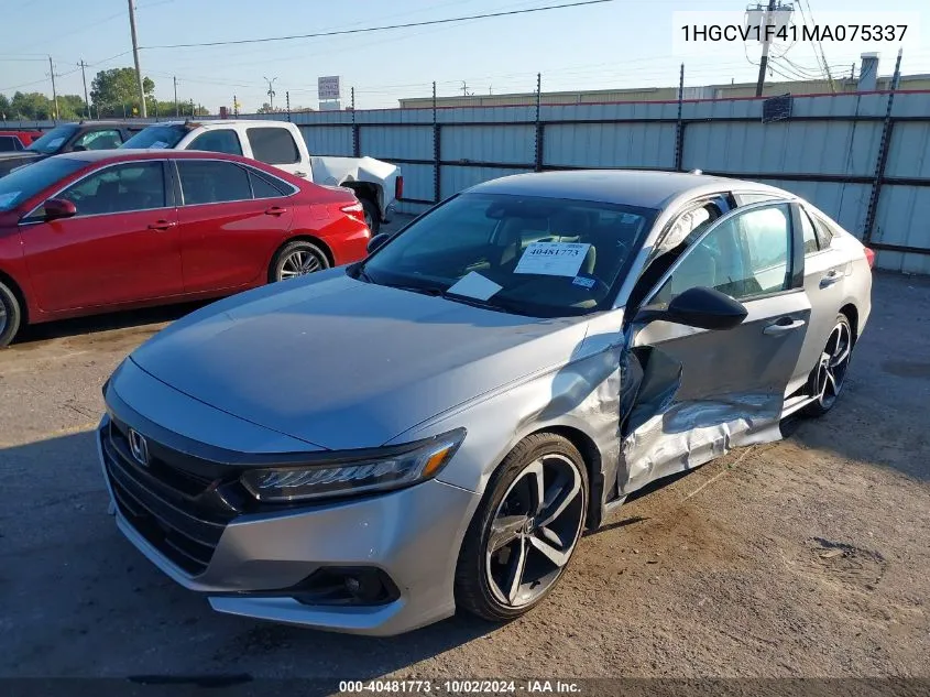 1HGCV1F41MA075337 2021 Honda Accord Sport Special Edition