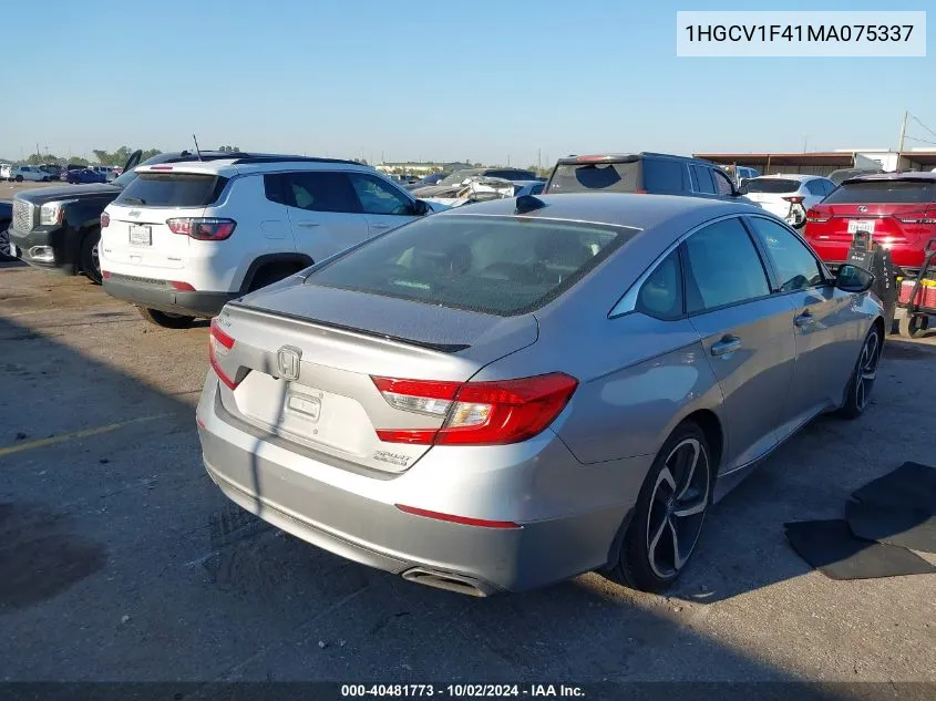 1HGCV1F41MA075337 2021 Honda Accord Sport Special Edition