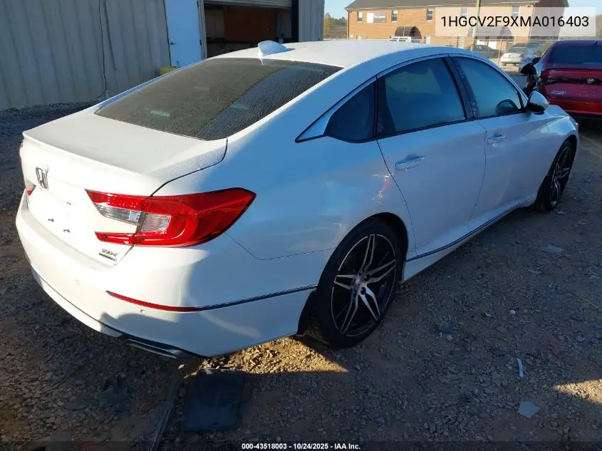 1HGCV2F9XMA016403 2021 Honda Accord Touring