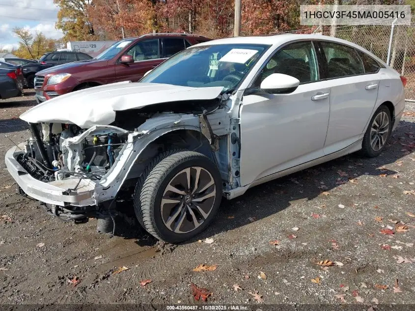 1HGCV3F45MA005416 2021 Honda Accord Hybrid Ex