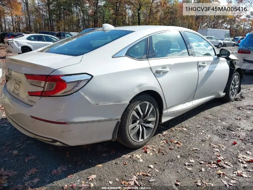 1HGCV3F45MA005416 2021 Honda Accord Hybrid Ex