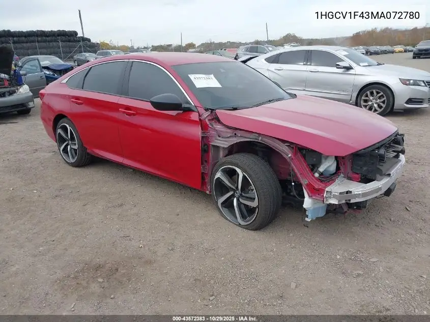 1HGCV1F43MA072780 2021 Honda Accord Sport Special Edition