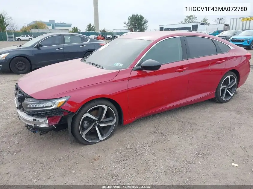 1HGCV1F43MA072780 2021 Honda Accord Sport Special Edition