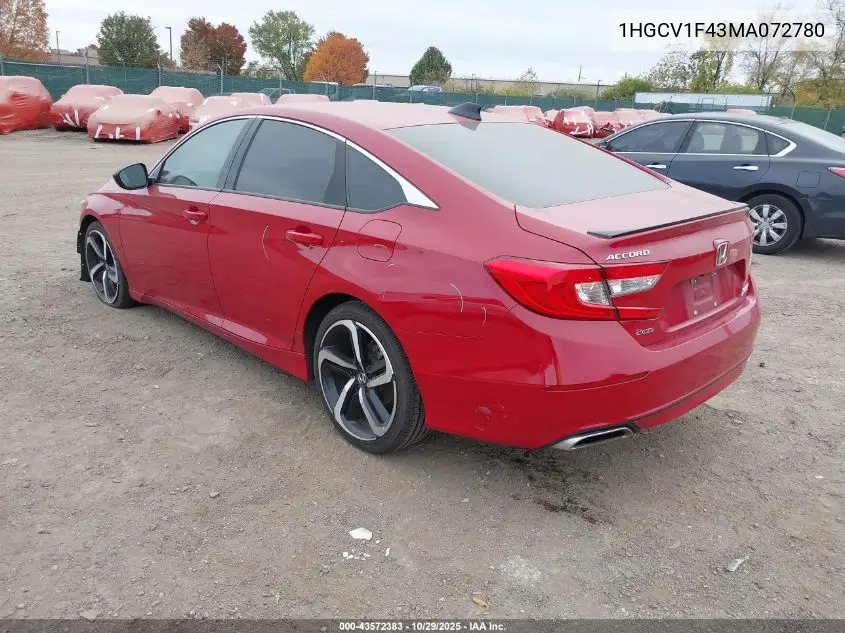 1HGCV1F43MA072780 2021 Honda Accord Sport Special Edition