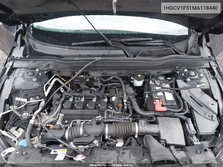 1HGCV1F51MA118440 2021 Honda Accord Ex-L