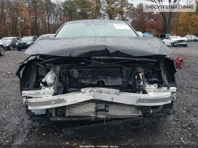 1HGCV1F51MA118440 2021 Honda Accord Ex-L
