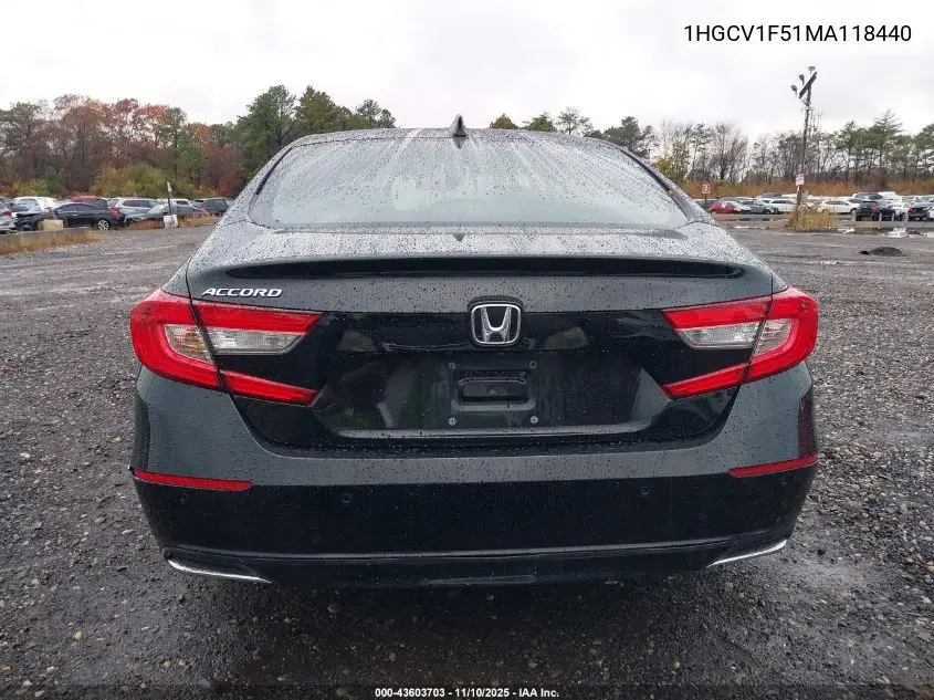 1HGCV1F51MA118440 2021 Honda Accord Ex-L